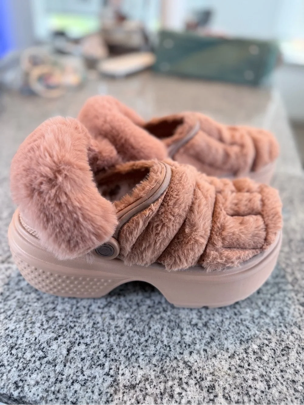 CROCS Kids Blush Pink Fuzzy Lined Clog